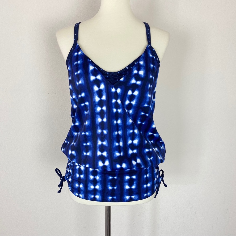 Athleta Tie Dye Tankini Blue 36 B/C